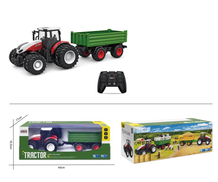 Levně Dálkově ovládaný traktor s přívěsem a světly