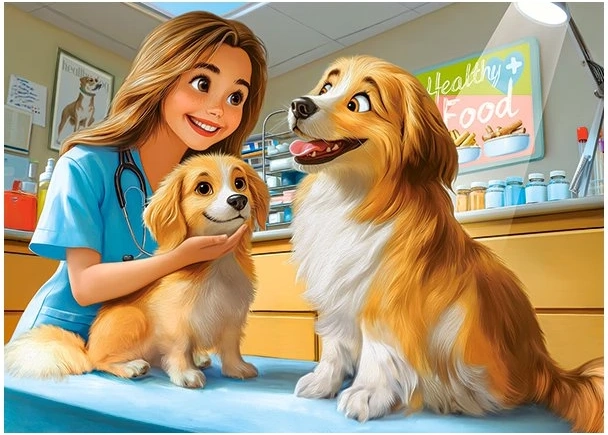 Castorland puzzle Pejsci u veterináře 120 dílků