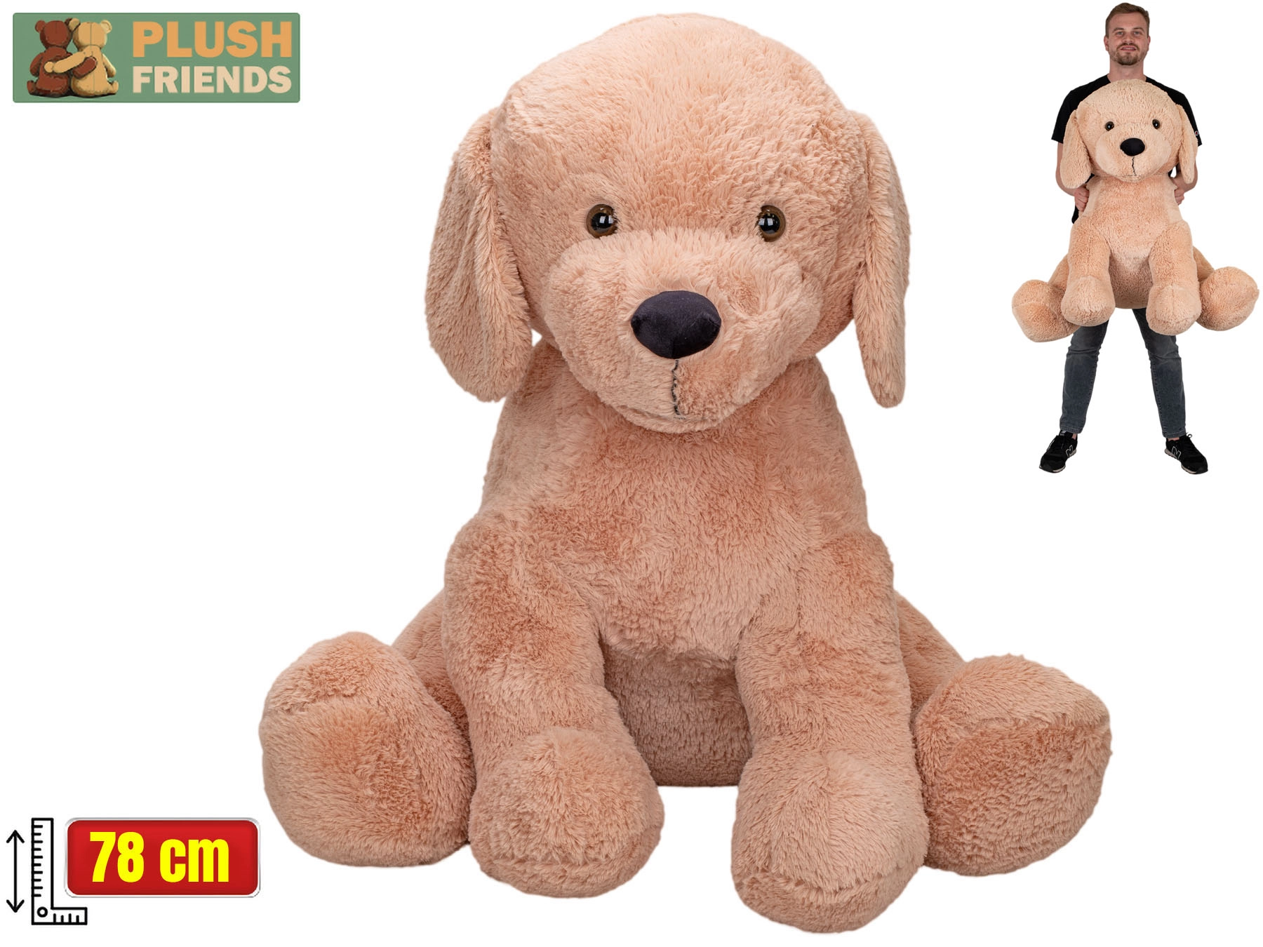 Plush Friends béžový plyšový pes 78 cm