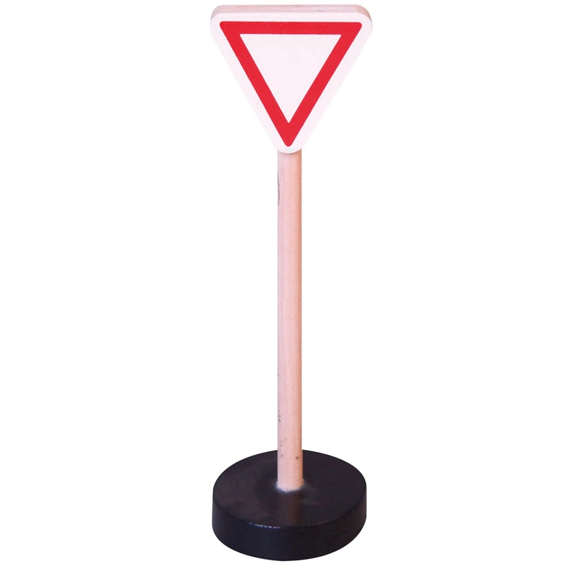 Dřevěná dopravní značka Dej přednost v jízdě BABU