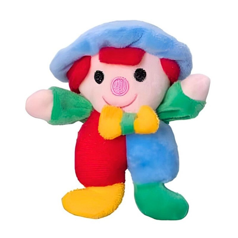 Plyšový klaun s chrastítkem