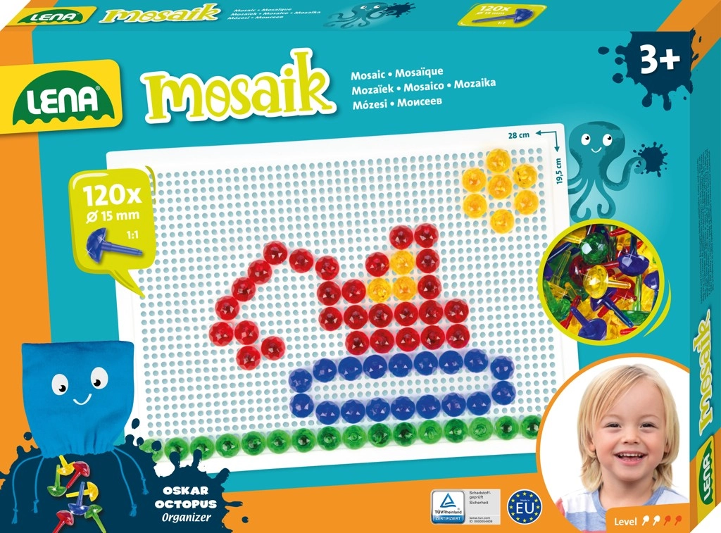 Levně Teddies Mozaika klobouček 1,5cm hladký 120 ks