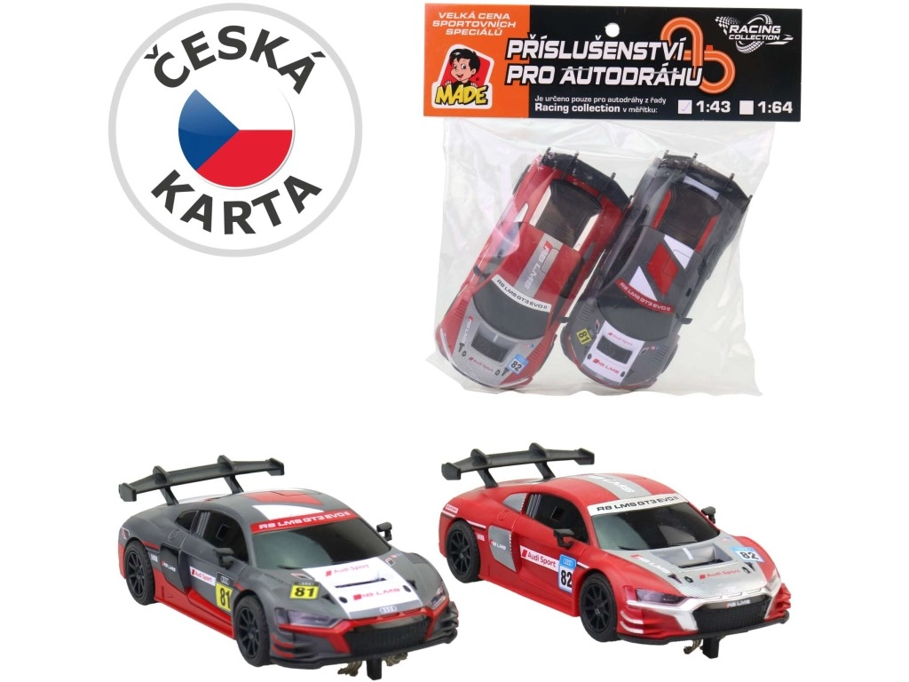 Náhradní autíčka k autodráze AUDI – 2 ks