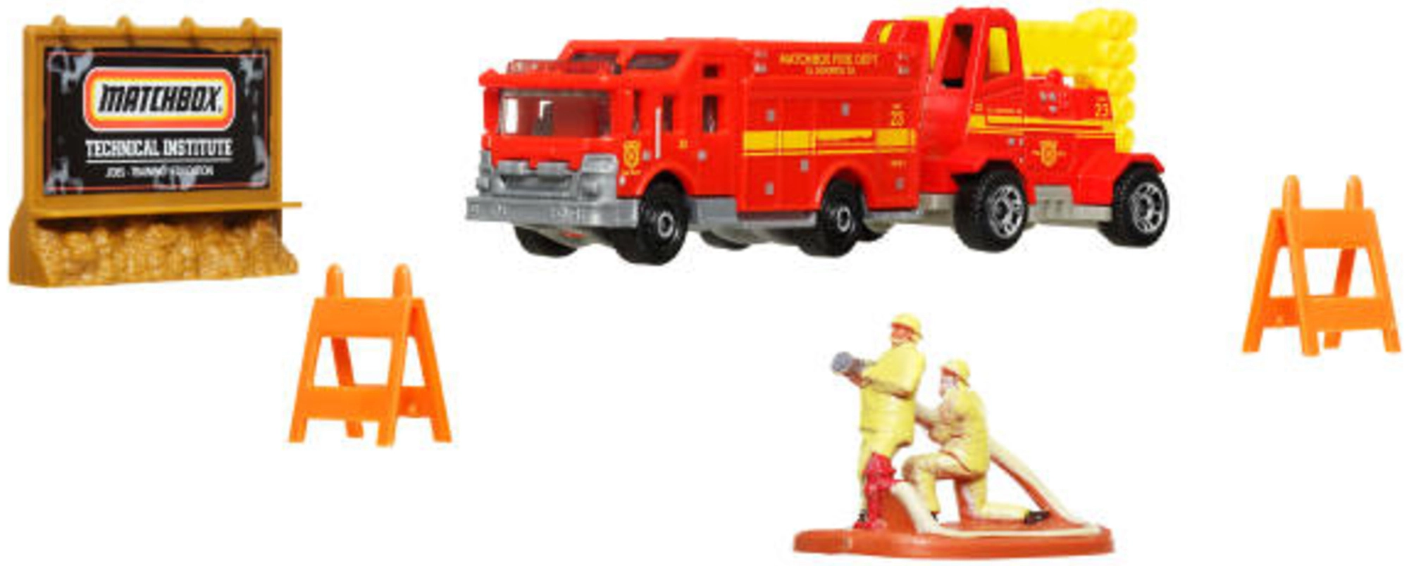 Matchbox Adventure Pack MBX Fire Rescue – hasiči set s vozidly a doplňky