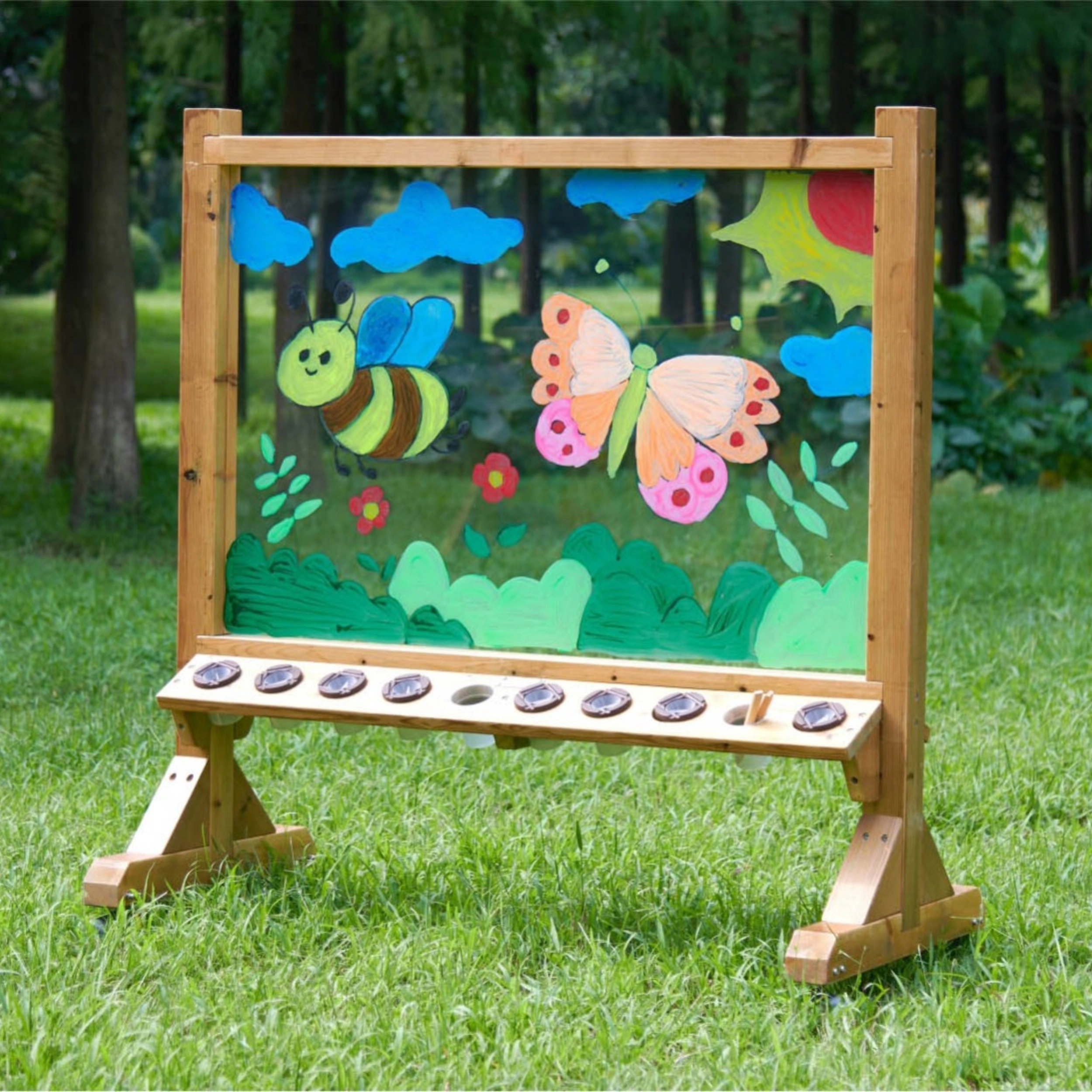 průhledná akrylová malířská tabule s kelímky MASTERKIDZ
