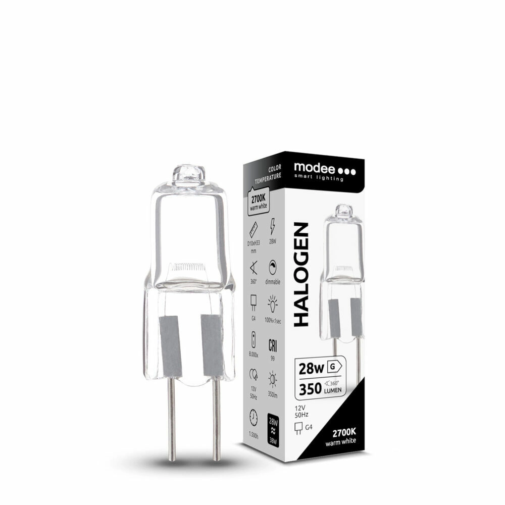 Levně Modee ECO halogenová žárovka G4 28 W, 350 lm, teplá bílá, stmívatelná