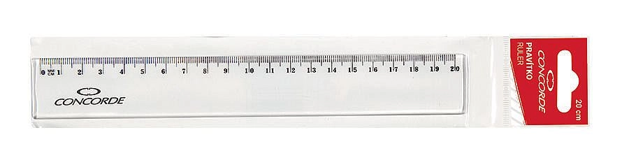 Pravítko Concorde 20cm, závěs, transparentní