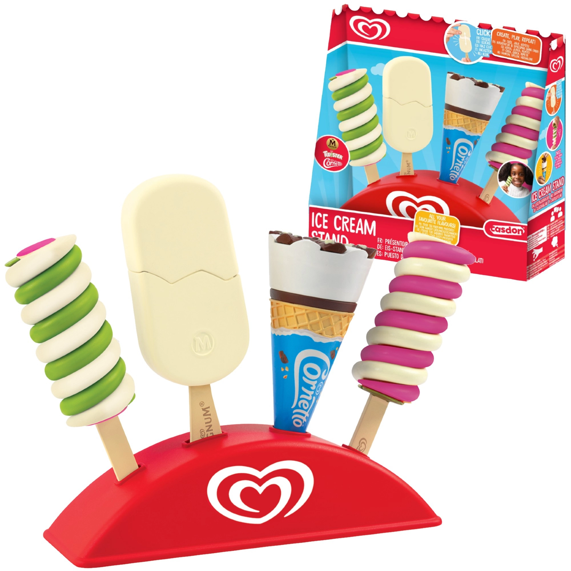 Casdon Algida sada hracích zmrzlin se stojanem (Twister, Cornetto a Magnum)