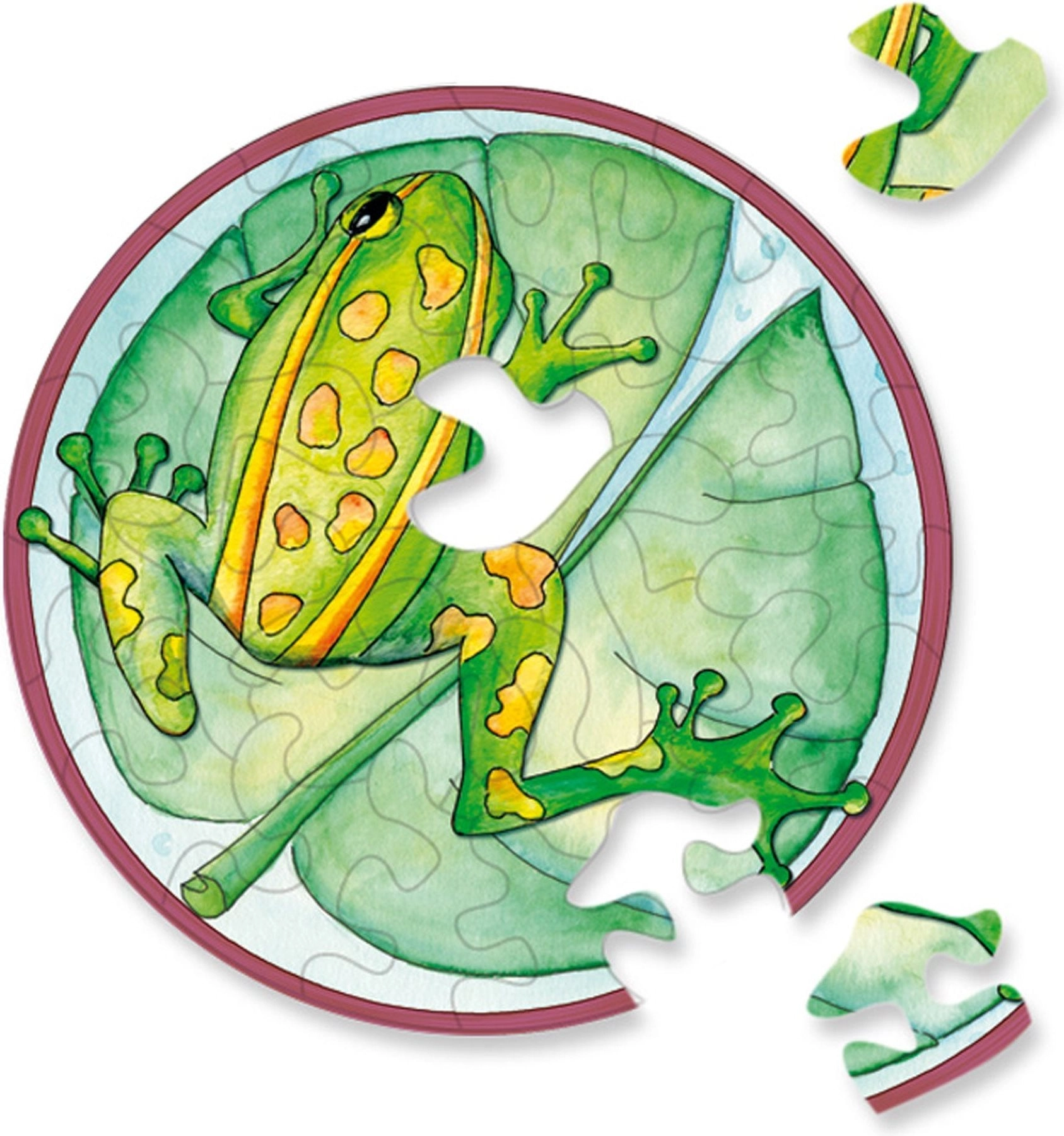 Kulaté puzzle CURIOSI Picoli – žába, 33 dílků