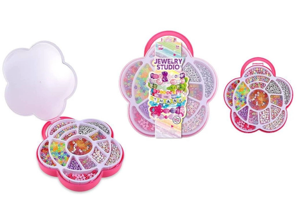 Kreativní plastové korálky pro děti s úložným boxem 23 × 26 × 4 cm