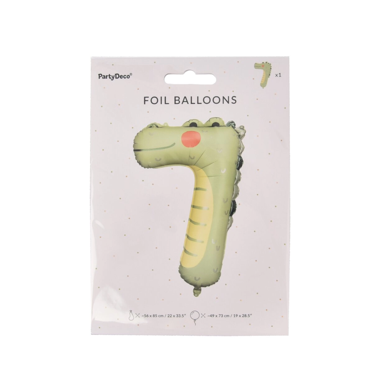 Fóliový balónek číslo 7 s krokodýlem KIDS