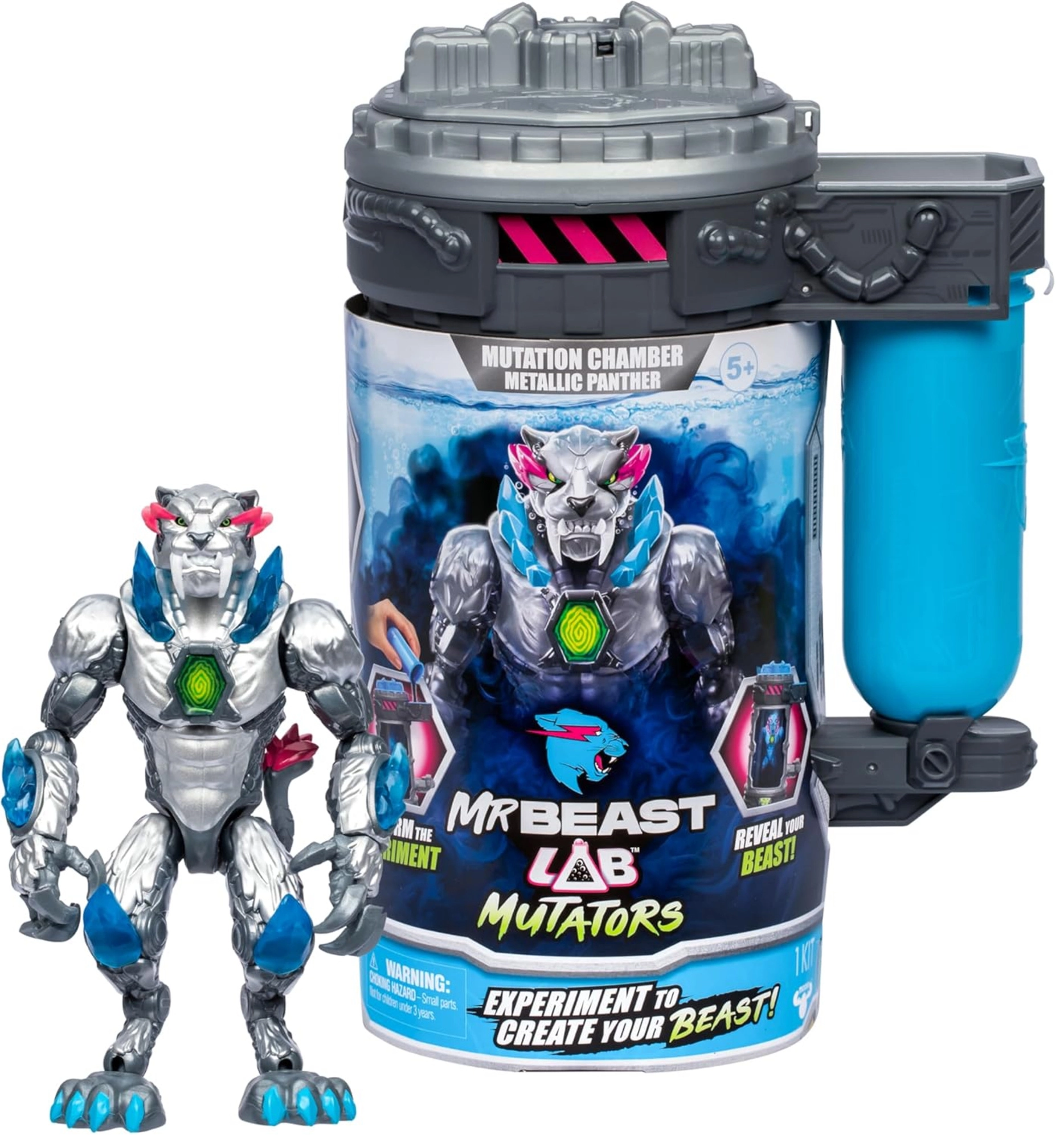 Figurka MRBEAST Lab Mutators Metallic Panther v kontejneru