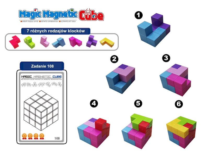 Magnetické kostky magic magnetic cubes 28 ks
