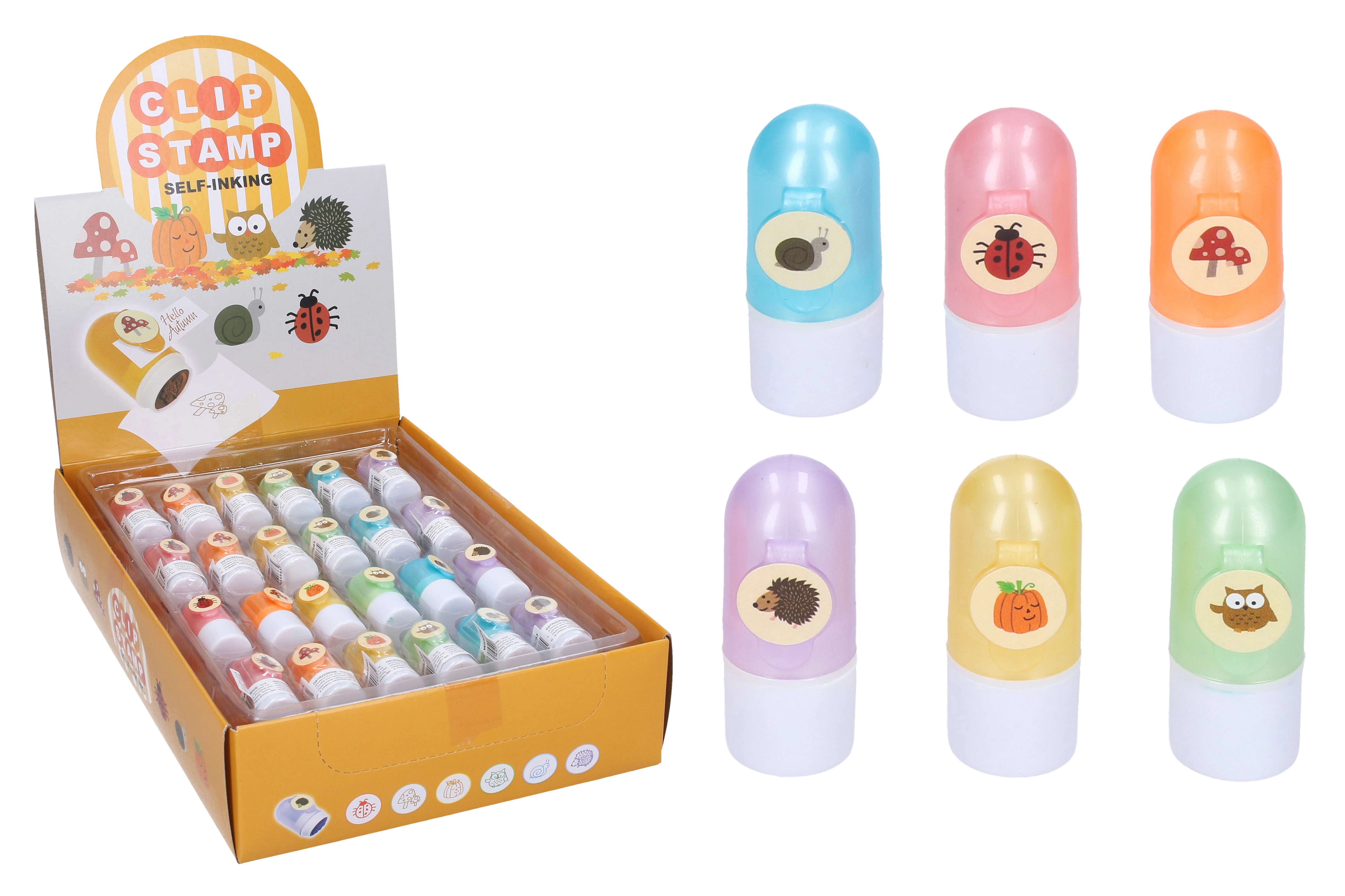 Samotiskací razítko s klipem – mix zvířátek a motivů
