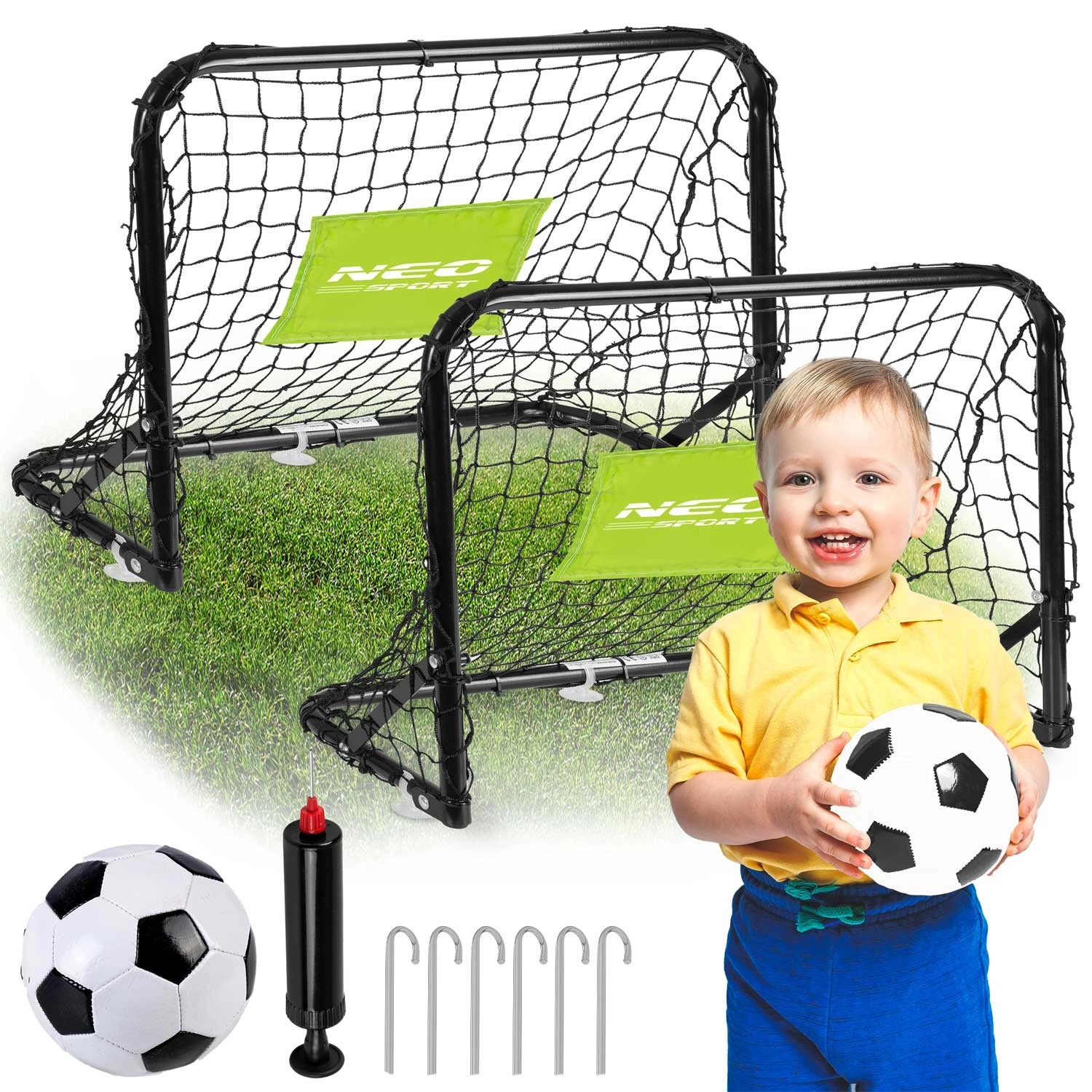 Levně Neo-Sport Fotbalová branka 60 x 45 x 25 cm 2ks
