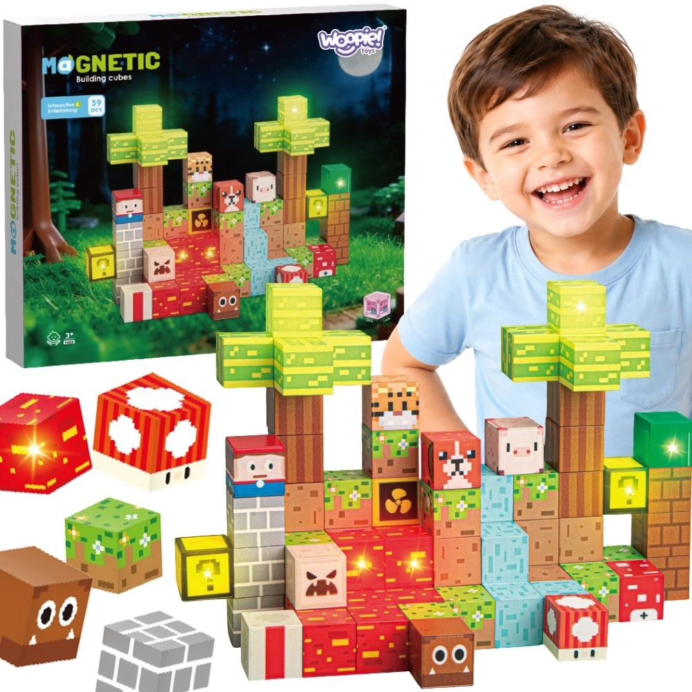 Woopie magnetické konstrukční kostky les 75 ks