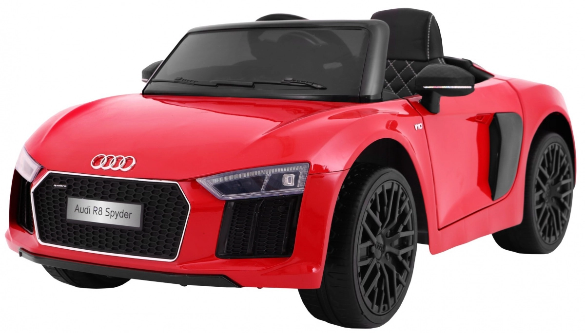 Levně Dětské elektrické autíčko Audi R8 Spyder červené s lakem a dálkovým ovladačem