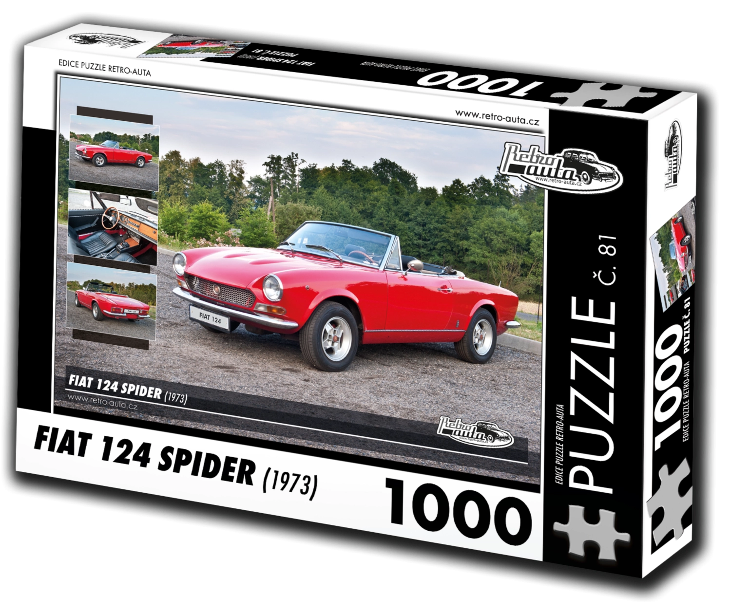 RETRO-AUTA Puzzle č. 81 Fiat 124 SPIDER (1973) 1000 dílků