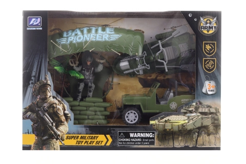 Lamps Vojenská sada s letadlem a doplňky 54,5 x 36,5 x 34 cm