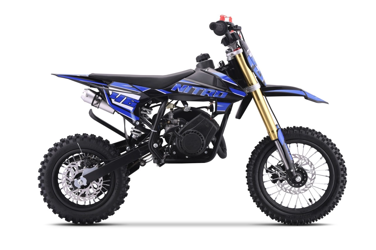 Benzínová mini krosová motorka NITRO 60cc – modrá