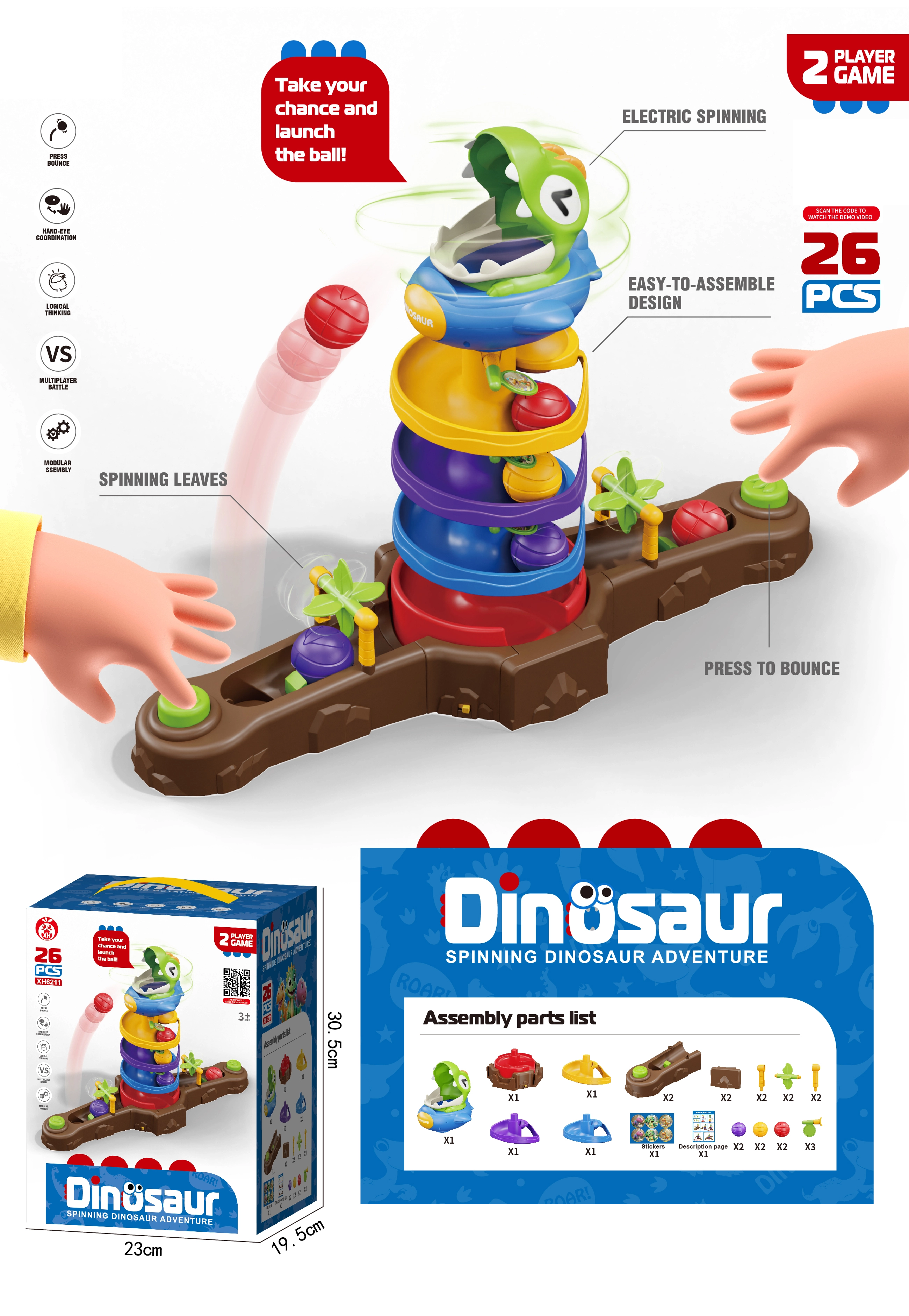 Hra Dinizaur chytá míček, 26 dílů