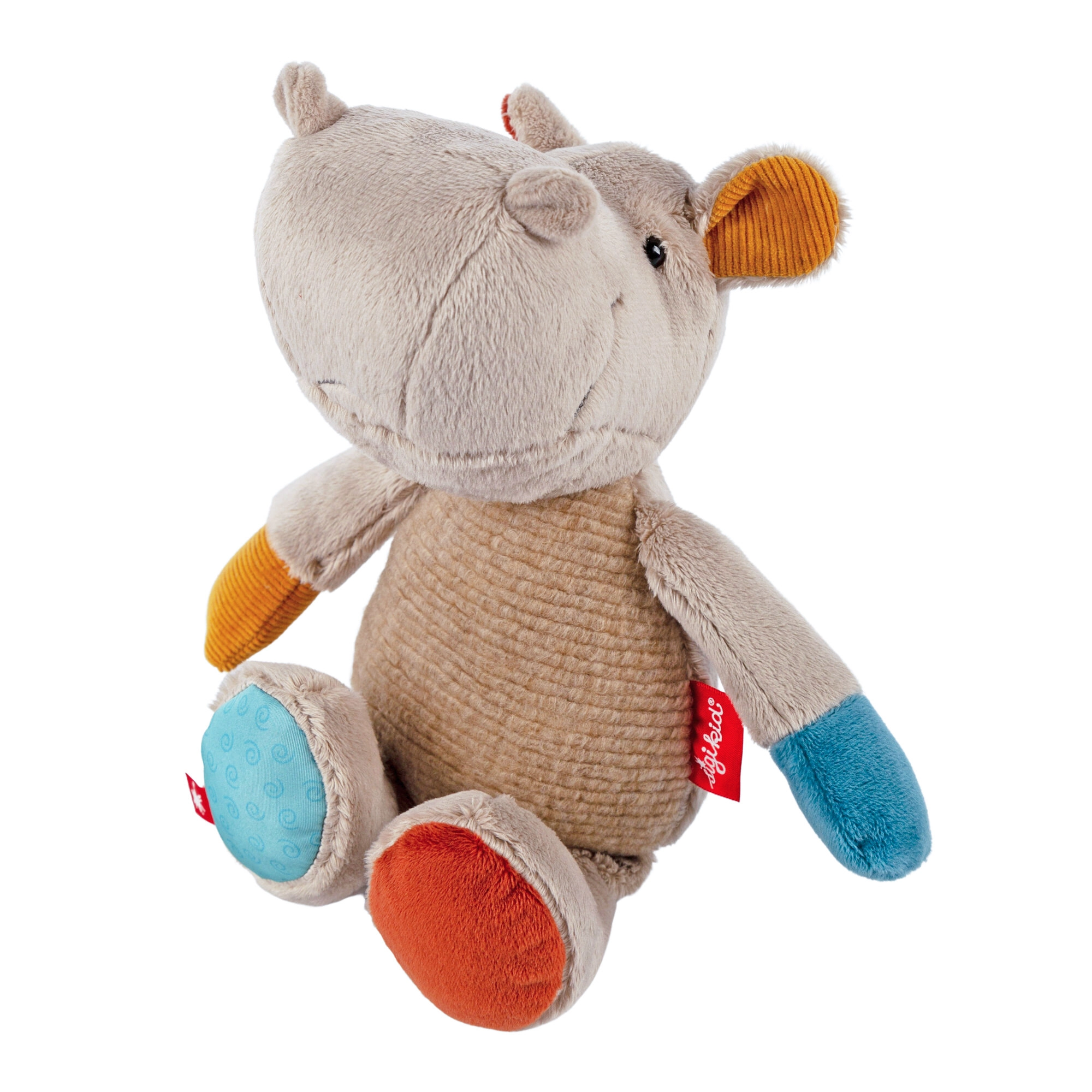 První plyšový hrošík patchwork 26 cm Sigikid