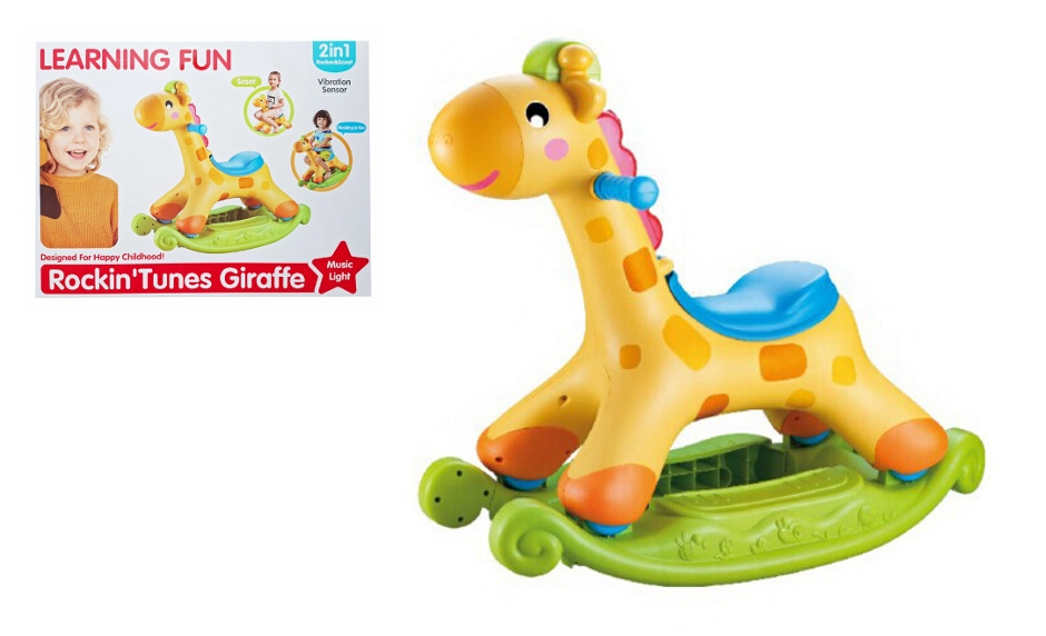 Houpací hračka žirafa s hudbou a světly
