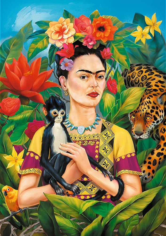 Trefl puzzle Premium Plus – portrét Fridy Kahlo, 1000 dílků