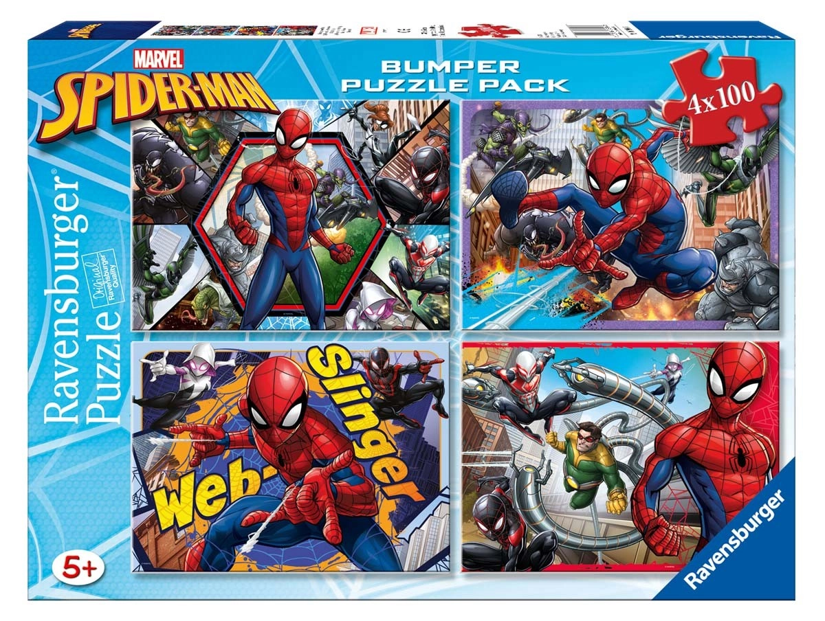 Puzzle 4×100 dílků SPIDER-MAN Bumper Pack