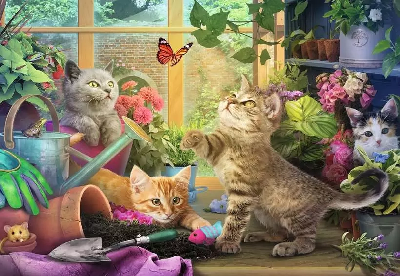 Ravensburger puzzle Mazaná koťátka XL 200 dílků
