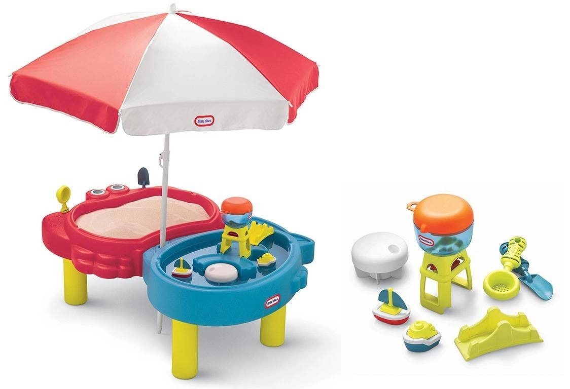 Levně Little tikes pískovo-vodní stolek s deštníkem a krytem