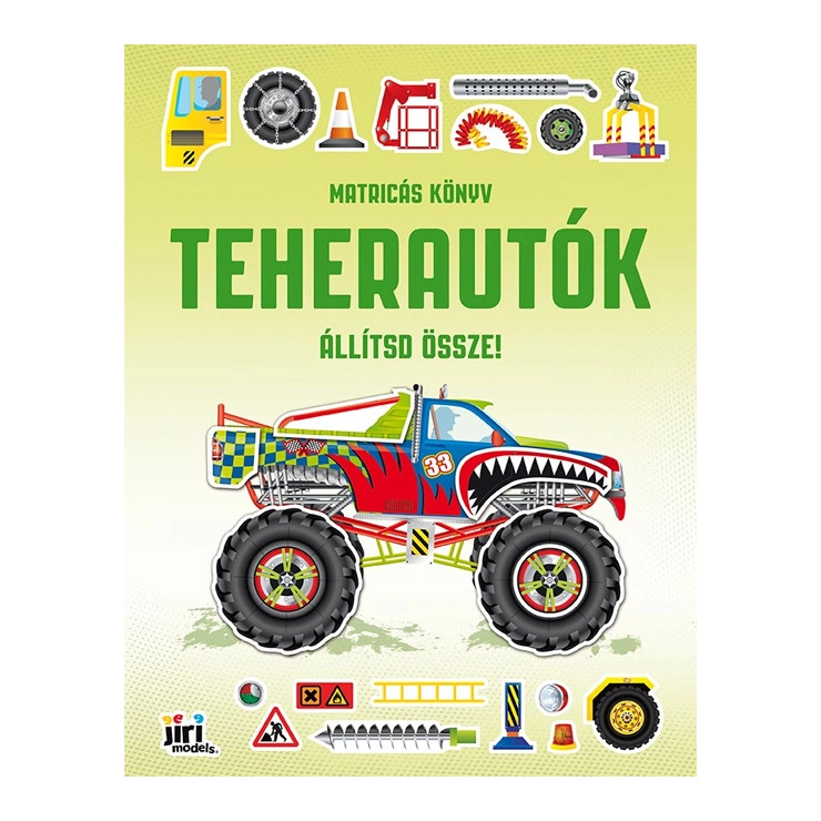 samolepková knížka poskládej si náklaďáky – maďarská verze