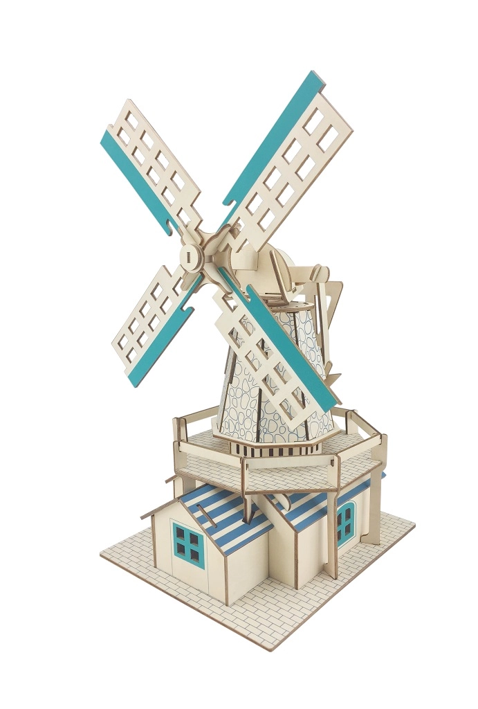 Levně Dřevěné 3D puzzle Holandský větrný mlýn