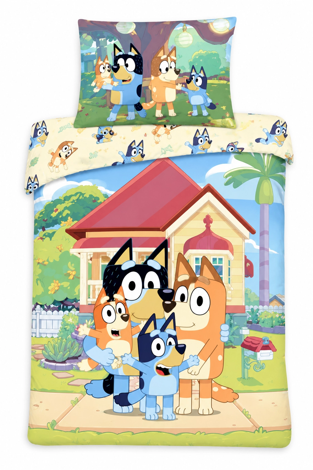 Bavlněné povlečení do postýlky Bluey Domeček 100 × 135 cm