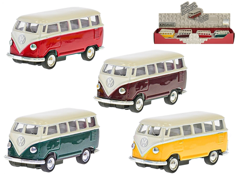 Kinsmart VW Classic autobus 1962 kovový model 1:64 s otevíracími dveřmi