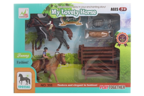 Sada koníků s jezdci a doplňky