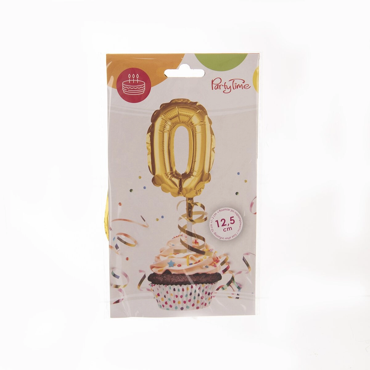Fóliový balónek číslo 0 zlatý 12,5 cm