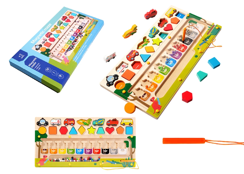 Dřevěná skládačka vozidel – edukativní puzzle pro děti