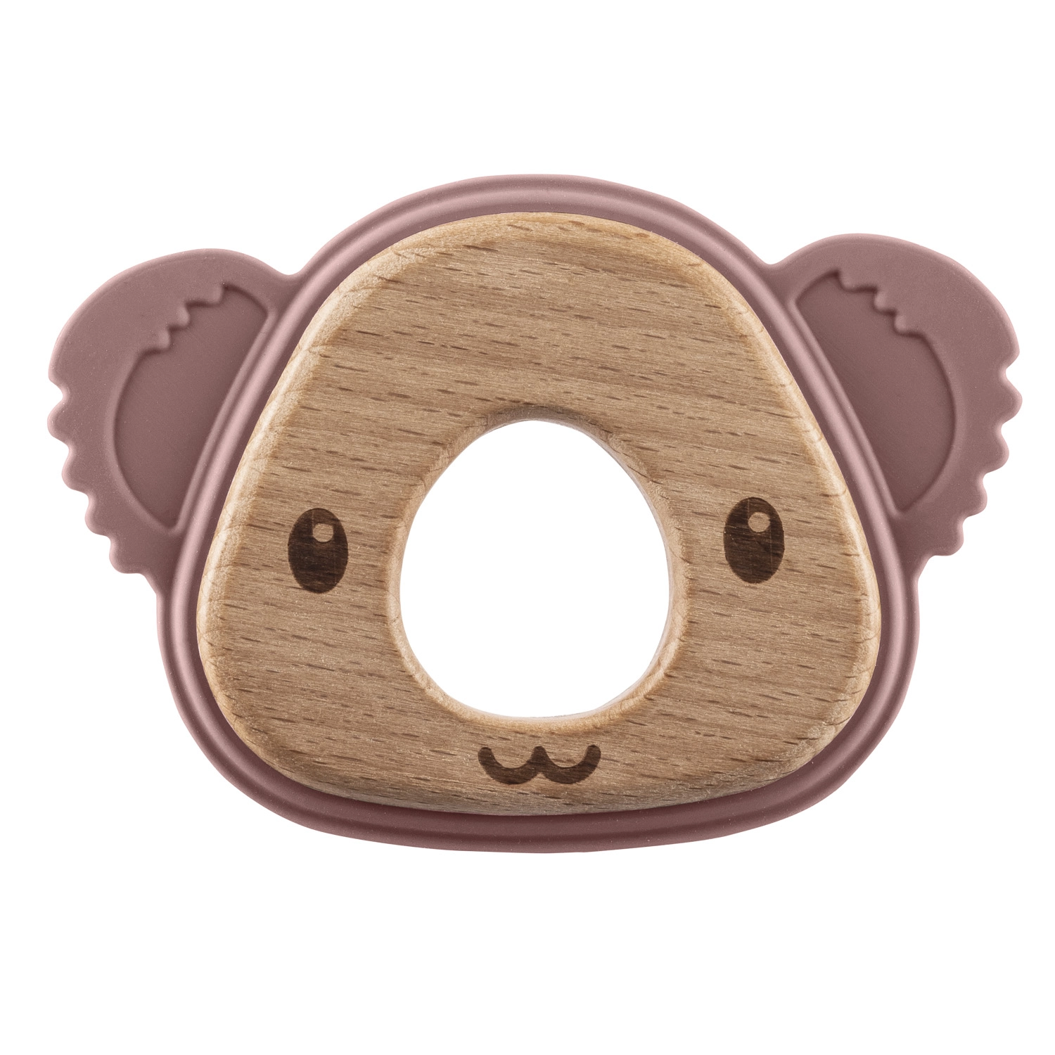 Zopa Silikonové dřevěné kousátko Koala, růžové