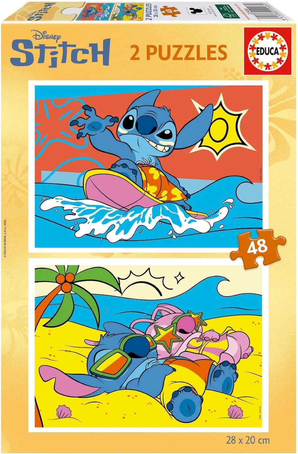 Educa dětské puzzle Stitch 2x48 dílků