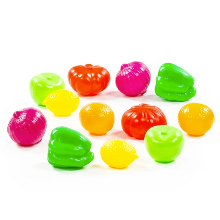 sada potravin z přírody – ovoce a zelenina 6 cm, 12 ks