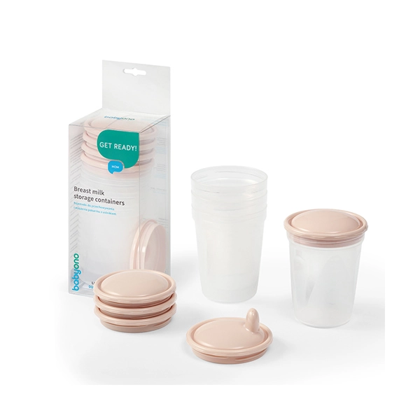 Levně BabyOno nádoby na skladování a mrazení potravin 200 ml, 4 ks, béžové