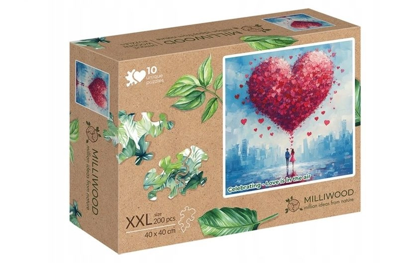 Milliwood dřevěné puzzle XXL „Láska visí ve vzduchu“ 200 dílků