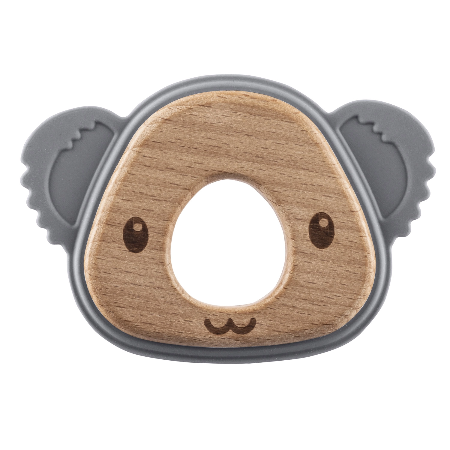Zopa Silikonové dřevěné kousátko Koala, šedé