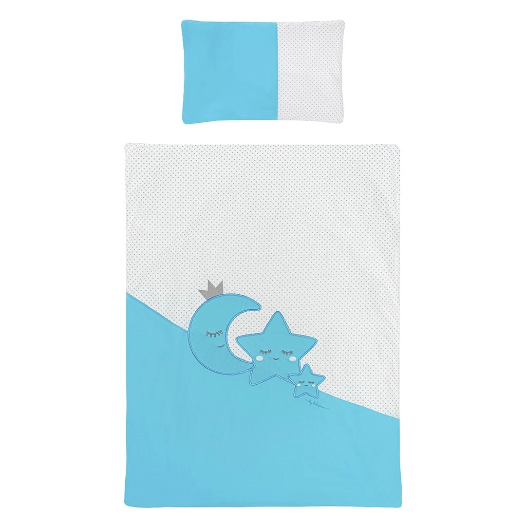 6dílné dětské ložní povlečení do postýlky BELISIMA Magic Stars, tyrkysové 100 × 135