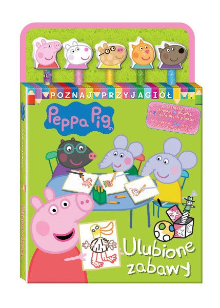 Levně Prasátko Peppa: Poznej přátele 1 – Barevné zábavy (aktivní kniha se sadou psacích potřeb)