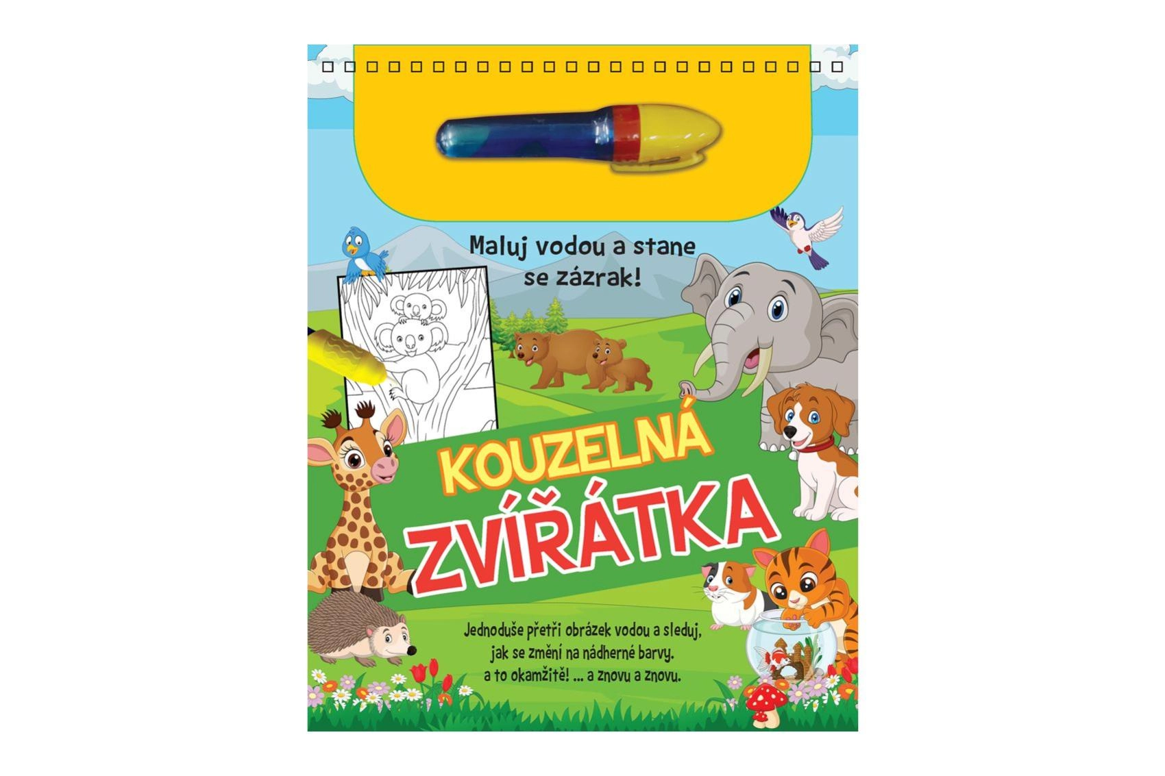 Kouzelné malování vodou – blok s tužkou Kouzelná zvířátka