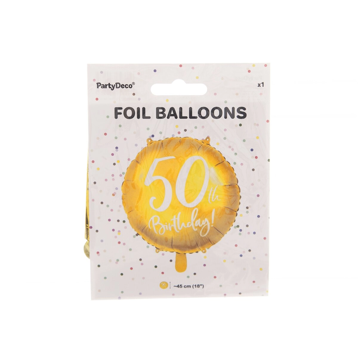 PartyDeco Fóliový balón 50tka zlatý