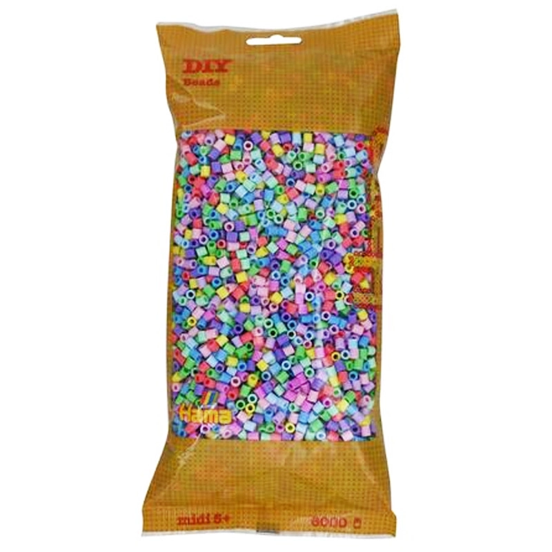 Hama Zažehlovací korálky MIDI - mix pastelových barev 6000 ks