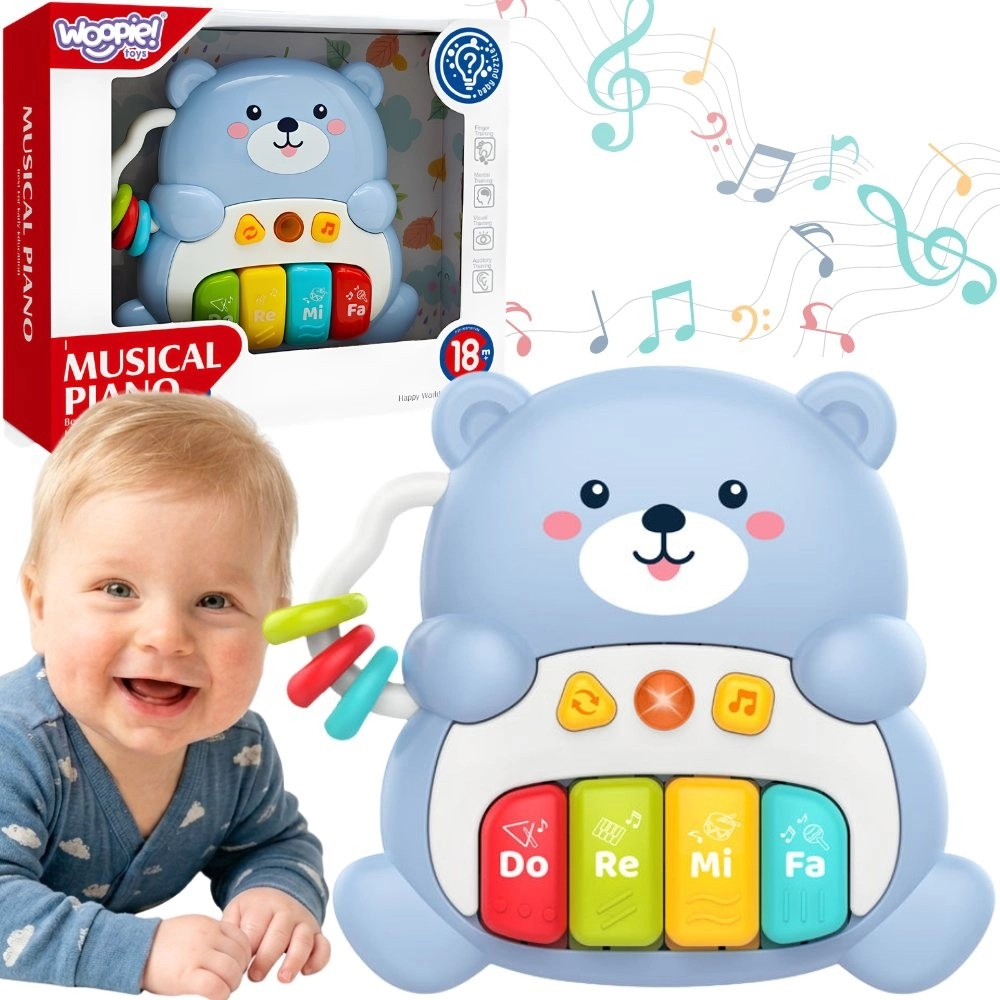 Woopie baby interaktivní hudební plyšový medvídek s piánkem